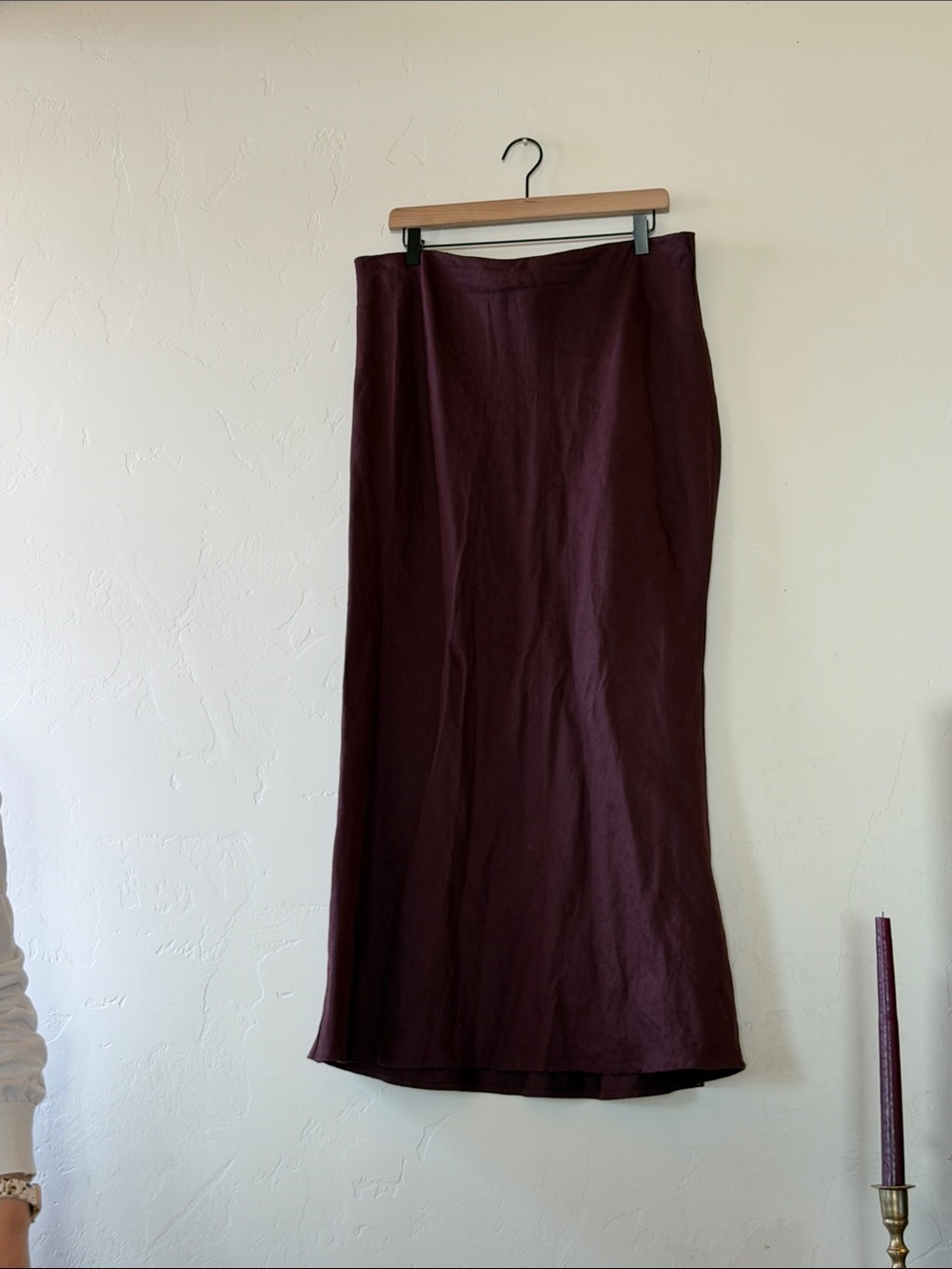 Anthropologie Deep Burgundy Maxi Skirt